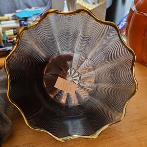 Gold and Black Decorative Glass Bowl 7"x3"